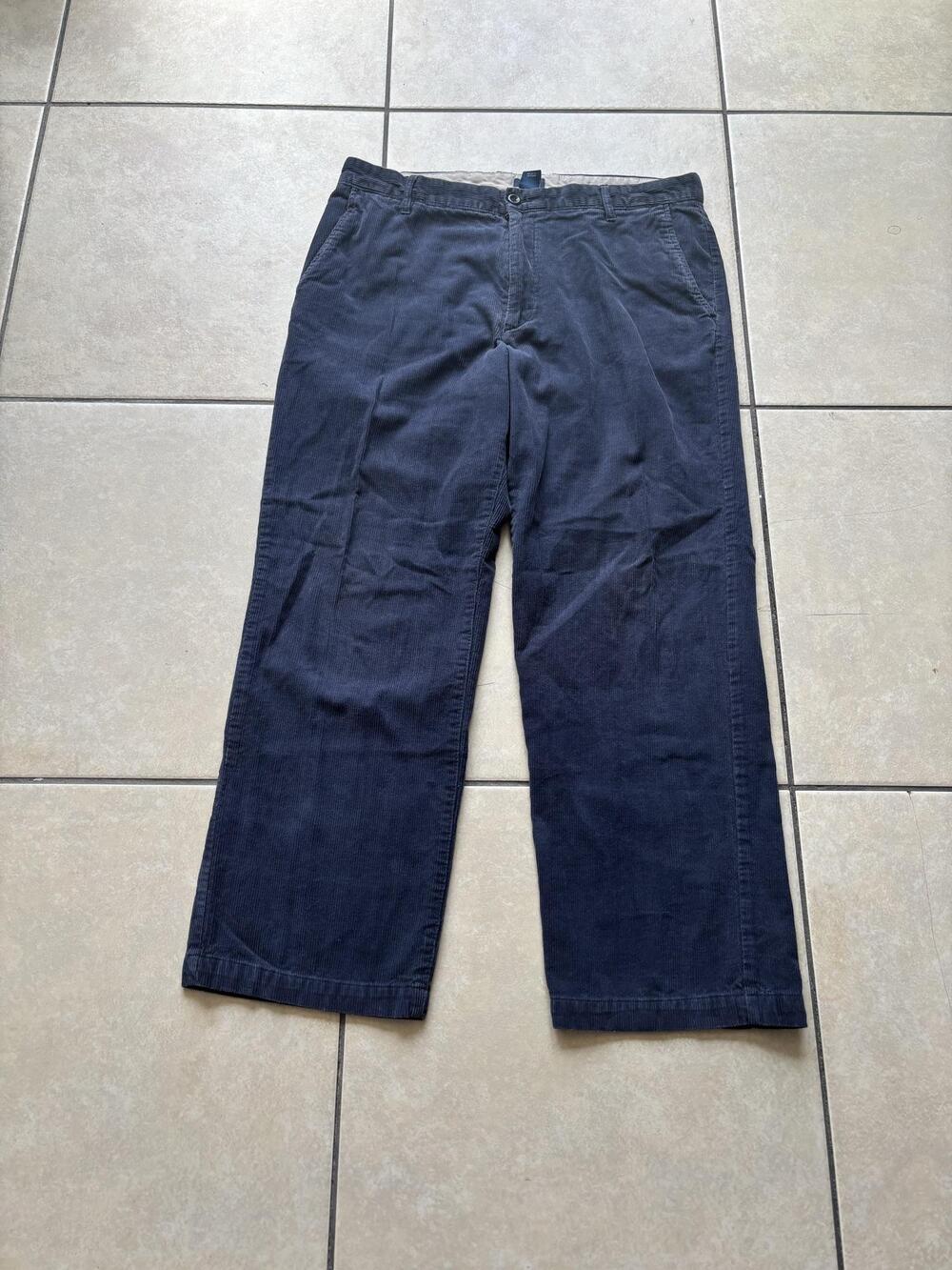 IZOD Corduroy Pants Mens 36x30 Blue Chino Flat Front Straight Leg Casual